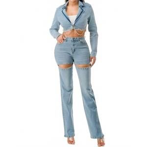 NEW HIGHLIGHT denim bling set in blue